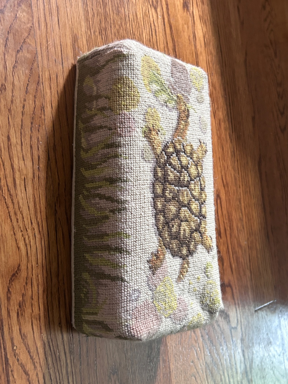 Turtle Graham Rust Design Tortoise in Foliage Needlepoint Doorstop Brick Cover - Picture 7 of 11